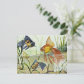 金魚ヴィンテージ ポストカード (スタンド正面)