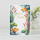 金魚招待状水族館フィッシュウェディングパーティー 招待状 (スタンド正面)