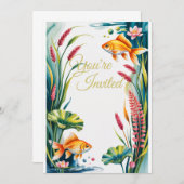 金魚招待状水族館フィッシュウェディングパーティー 招待状 (正面/裏面)