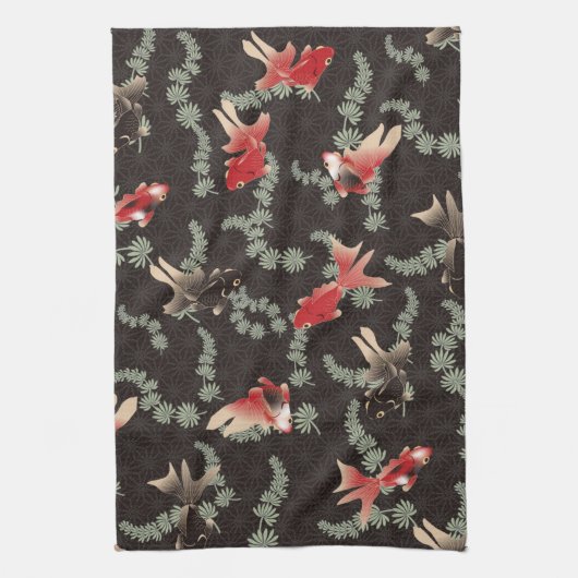 金魚日本の キッチンタオル (縦)