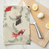 金魚日本の キッチンタオル (四つ折り)