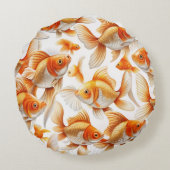 金魚柄装飾用クッション及びフリースブランケット ラウンドクッション (裏面)