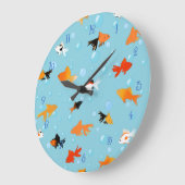 金魚水族館アクリル壁時計 ラージ壁時計 (傾斜)