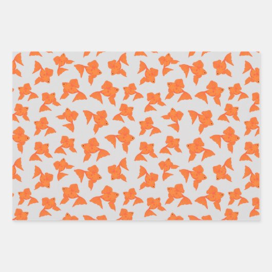 金魚灰色包装紙板セット ラッピングペーパーシート (正面)