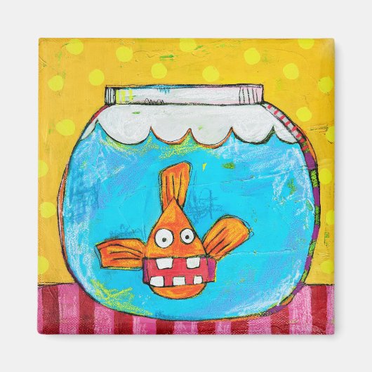 金魚磁石のヒンジ止めなし マグネット (正面)