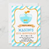 金魚誕生日パーティーの招待 招待状 (正面)