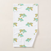 金魚金魚青とオレンジ バスタオルセット (ハンドタオル)