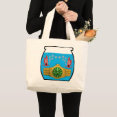 金魚鉢で見る ラージトートバッグ (正面(商品))