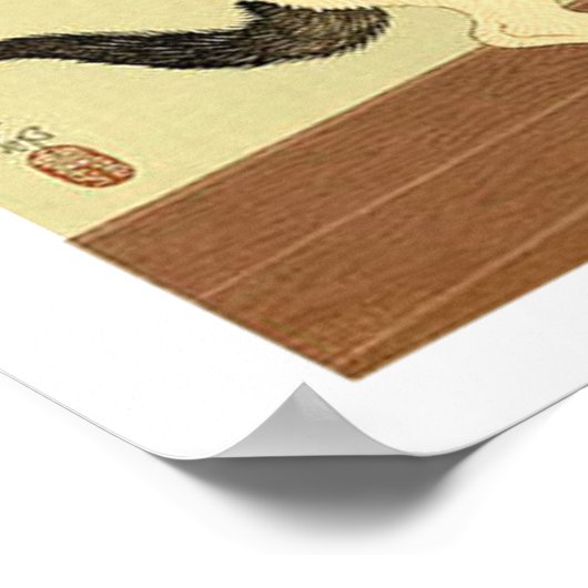 金魚鉢と猫の小原1930 ポスター (角)