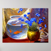 金魚鉢と花 ポスター (正面)