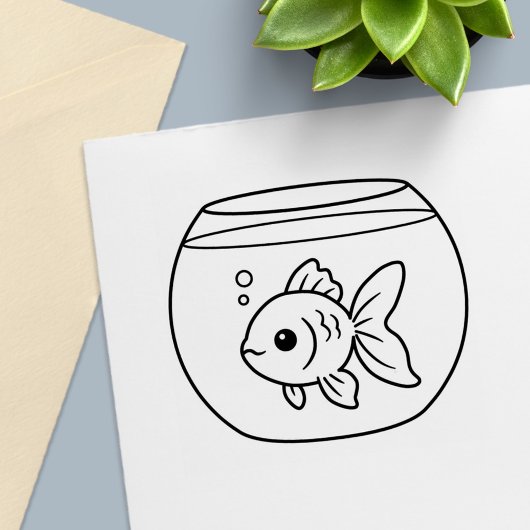 金魚鉢の金魚 セルフインキングスタンプ