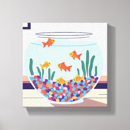 金魚鉢 キャンバスプリント (正面)
