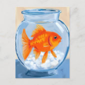 金魚鉢 水彩画 ポストカード (正面)