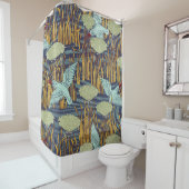金魚類と開花ラッシュアールヌーボーフローラ シャワーカーテン (インサイチュ)