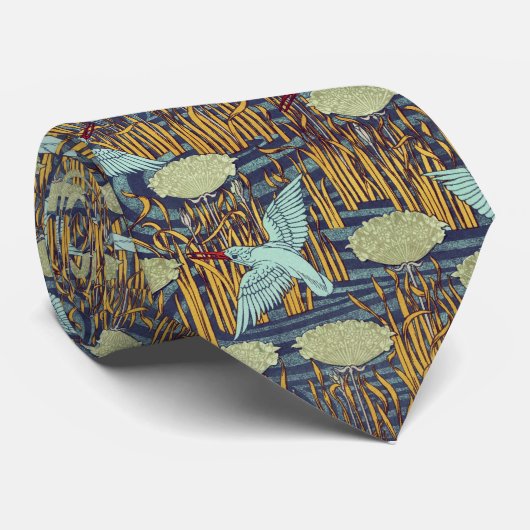 金魚類と開花ラッシュアールヌーボーフローラ ネクタイ (ロール)