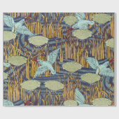 金魚類と開花ラッシュアールヌーボーフローラ ラッピングペーパー (フラット)