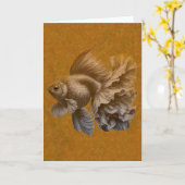 金魚 カード (黄色い花)