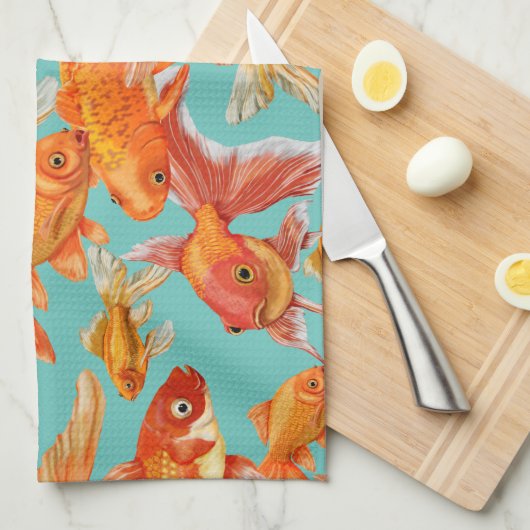 金魚 キッチンタオル (四つ折り)