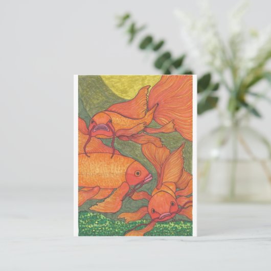 金魚 – コイ ポストカード (スタンド正面)