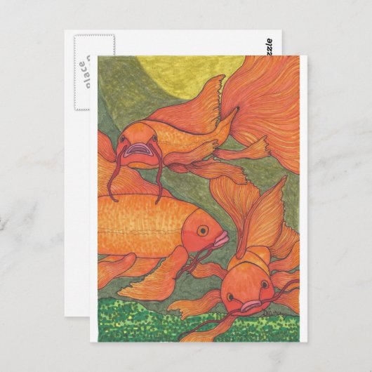 金魚 – コイ ポストカード (正面/裏面)