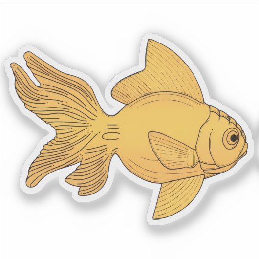 金魚 シール (正面)