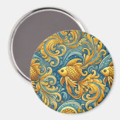 金魚、デザイン マグネット (正面/裏面)