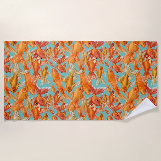 金魚 ビーチタオル (正面)