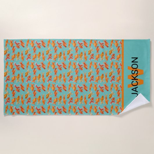 金魚 ビーチタオル (正面)