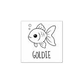 金魚 ペット 名前入り 1x1 ラバースタンプ (インプリント)