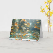 「金魚」回復グリーティングカード カード (黄色い花)