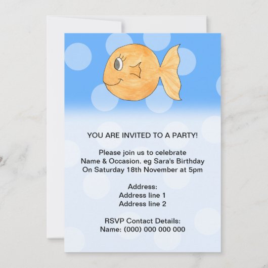 金魚。 招待状 (裏面)