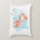 金魚。水彩画 アクセントクッション (正面(垂直))