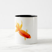 金魚、頭上式の眺め ツートーンマグカップ (中央)