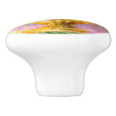 金鮮やかの花瓶のピンクのチューリップ セラミックノブ (側面)