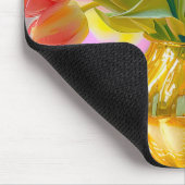 金鮮やかの花瓶のピンクのチューリップ マウスパッド (コーナー)