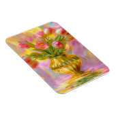 金鮮やかの花瓶のピンクのチューリップ マグネット (右側)