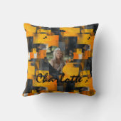 金鮮やかカスタムの背景を持つ写真枕 クッション (裏面)