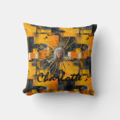 金鮮やかカスタムの背景を持つ写真枕 クッション (正面)