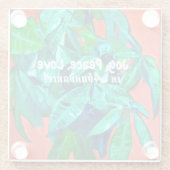 金鮮やか木ガラスのコースター – Joy Peace Love ガラスコースター (裏面)