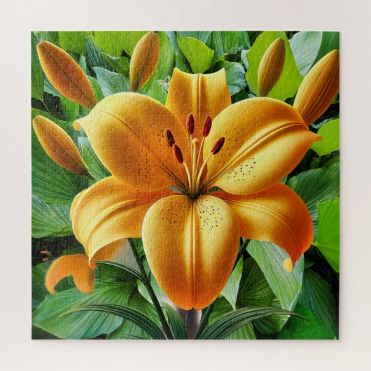 金鮮やか黄の百合 ジグソーパズル (縦)