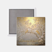 金鶴と花日本のが命日 マグネット (正面/裏面)