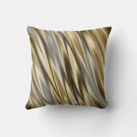 金黄色いおよび銀製灰色のサテンのスタイルは縞で飾ります クッション (裏面)