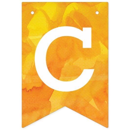 金黄色い水彩画のお祝い バンティングフラッグ (第1の旗)