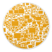 金黄色および白い小型タイルのデザイン セラミックノブ (正面)