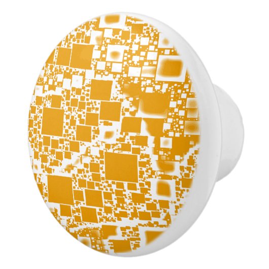 金黄色および白い小型タイルのデザイン セラミックノブ (右)