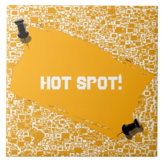 金黄色および白い小型タイルのデザイン タイル (正面)