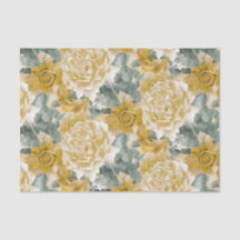 金黄色バラの花柄パターン