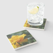 金黄色バラの芽 ストーンコースター (横)