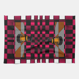 金黒いドラゴンの騎士チェスのデザイン3D キッチンタオル