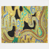 金龍が市門を守る フリースブランケット (正面(横))